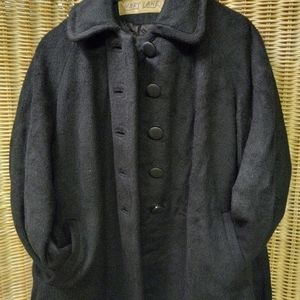 Mary Lane Wool Coat Black Size L/42 Chest Vintage